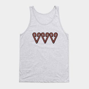 Christmas Candy Cane Hearts Tank Top